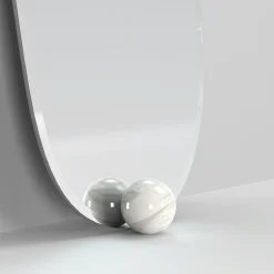 Secolo 1931 Glass And Calacatta Marble Floor Mirror