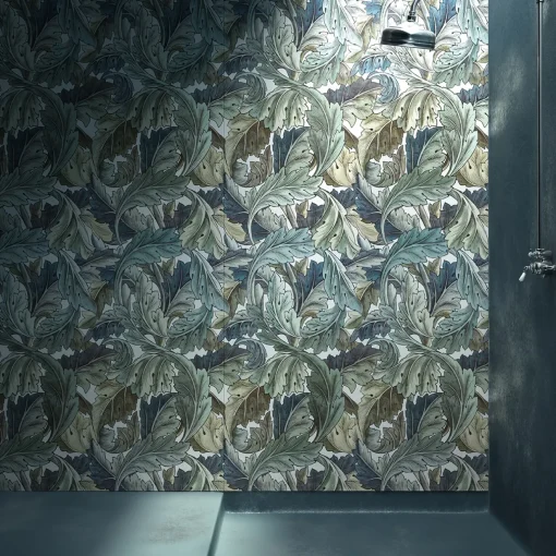 Devon&Devon Acanthus Painted Blue Rivestimento In Gres Porcellanato Smaltato