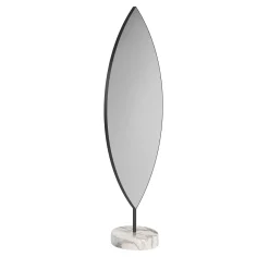 Secolo Aglaia Calacatta Marble And Black Metal Floor Mirror
