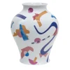 Grand Tour by Vito Nesta Alchimie vaso anfora in porcellana con decoro astratto h32cm