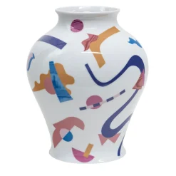 Grand Tour by Vito Nesta Alchimie vaso anfora in porcellana con decoro astratto h32cm