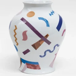 Grand Tour by Vito Nesta Alchimie vaso anfora in porcellana con decoro astratto h32cm