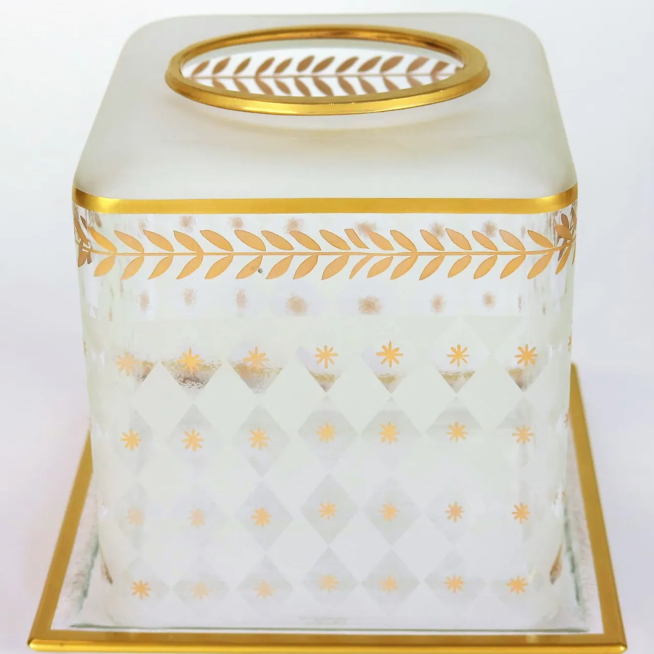 Griffe Montenapoleone by Vetrerie di Empoli Alloro Dettagli oro Foglia Copri fazzoletti di vetro