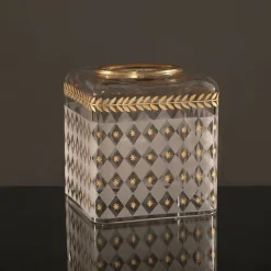 Griffe Montenapoleone by Vetrerie di Empoli Alloro Dettagli oro Foglia Copri fazzoletti di vetro