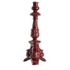 Fratelli Bevilacqua Alto Candelabro Barocco in Ceramica Bordeaux