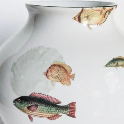 Grand Tour by Vito Nesta Amami Amphora Vaso in porcellana con pesci tropicali H27Cm