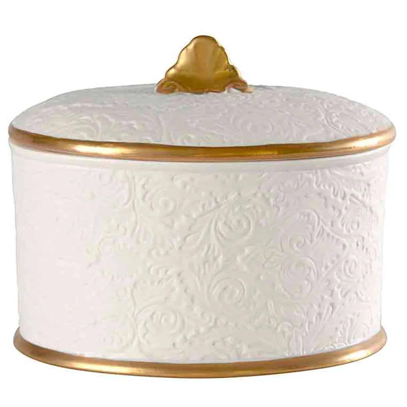 Villari AMOUR SECRET SCATOLA OVALE IN COTONE - BIANCO