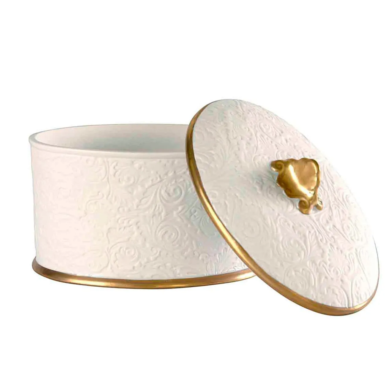 Villari AMOUR SECRET SCATOLA OVALE IN COTONE - BIANCO