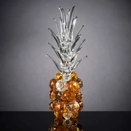 VGnewtrend Ananas piccolo in cristallo ambrato