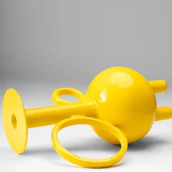 Paolo Santangelo Anfora alta in ceramica gialla Algoritmo