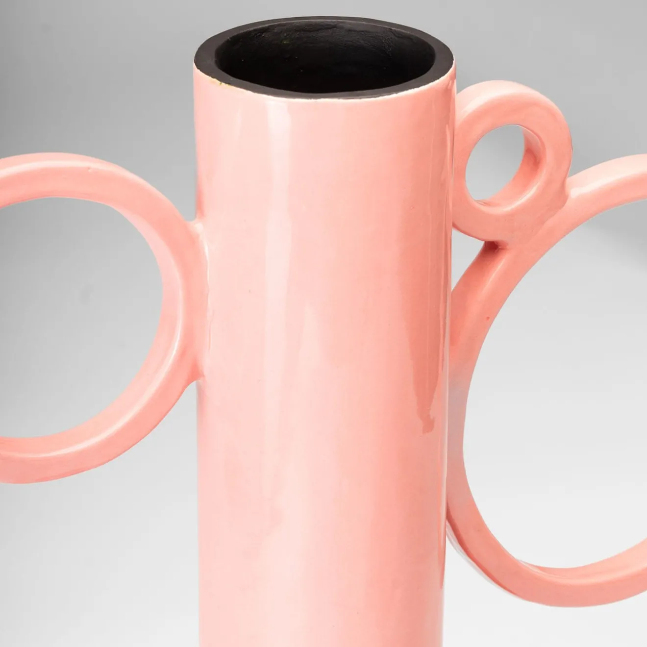 Paolo Santangelo Anfora alta in ceramica rosa Stereogramma 3 Bouganville