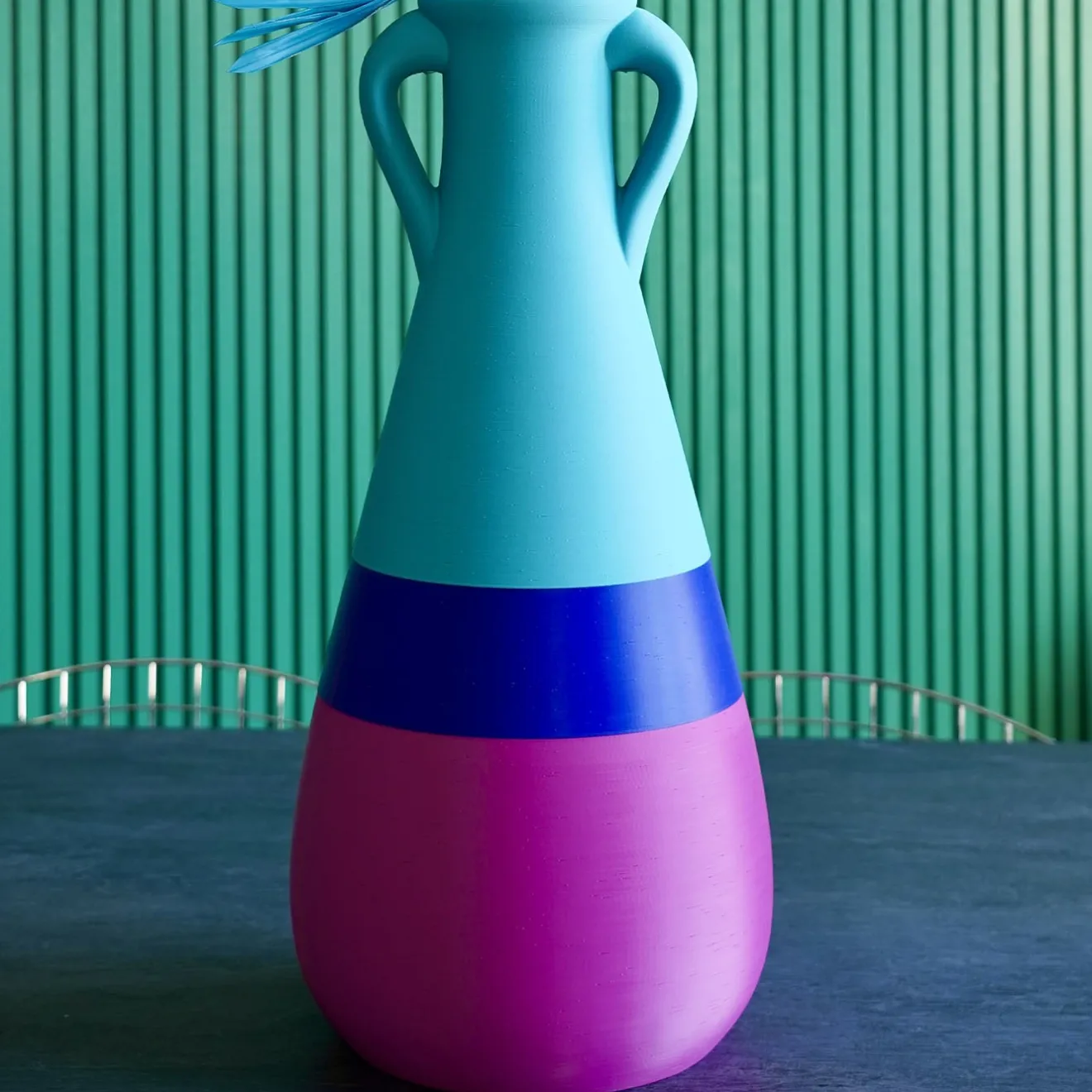 Pop Pot Anfora Cornelia XXL blu fucsia e azzurra