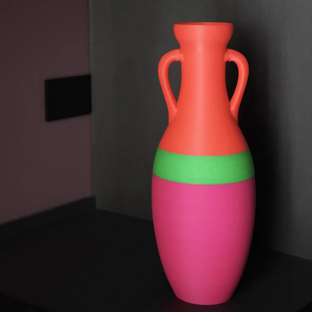 Pop Pot Anfora Giulio Cesare XL verde fucsia e arancio