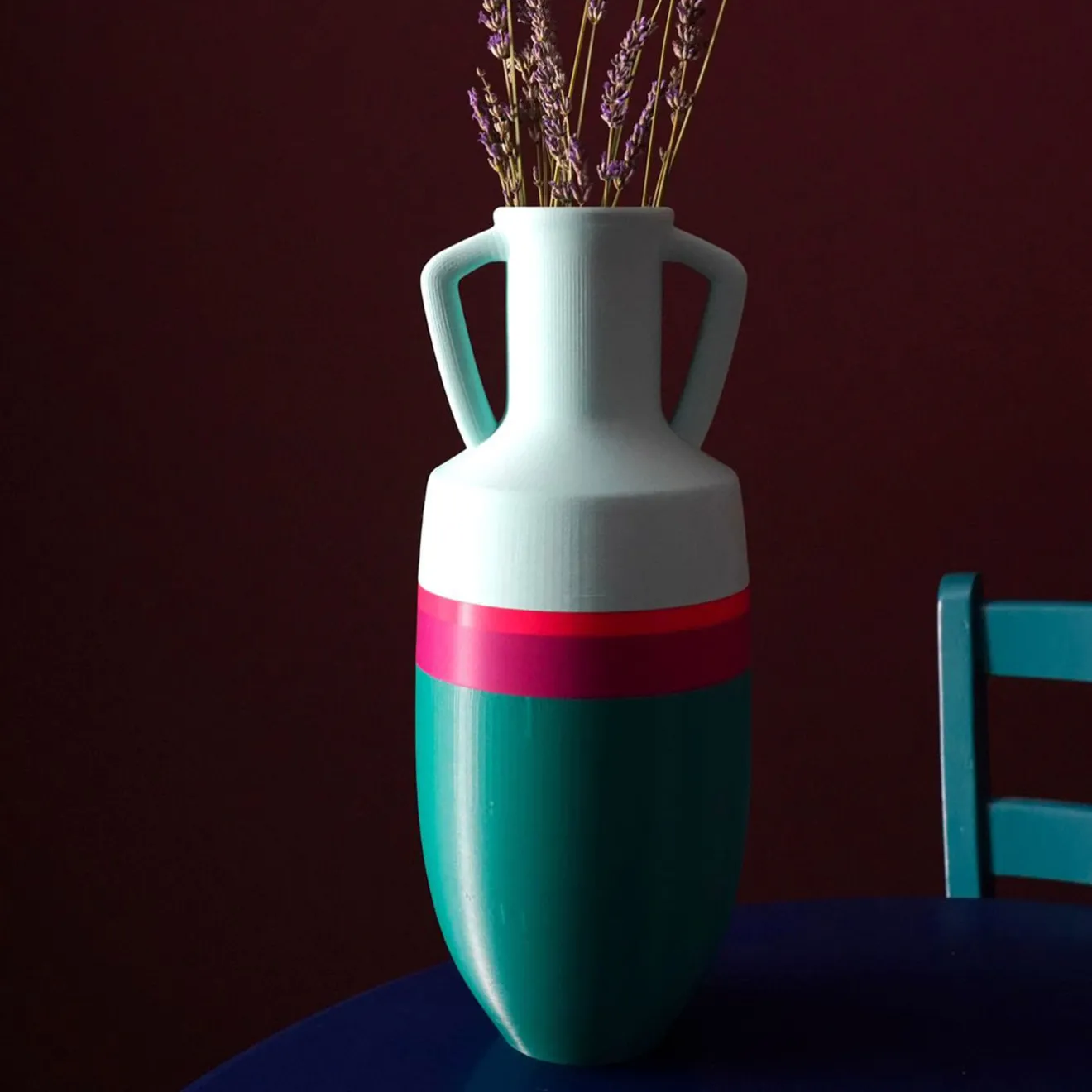 Pop Pot Anfora Ottaviano XL Verde Fucsia Arancione e Azzurro
