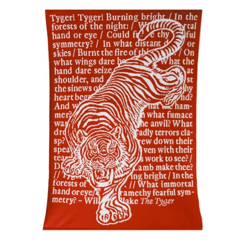 Lanificio Leo Arazzo/Coperta Tyger Rossa in Cotone Biologico