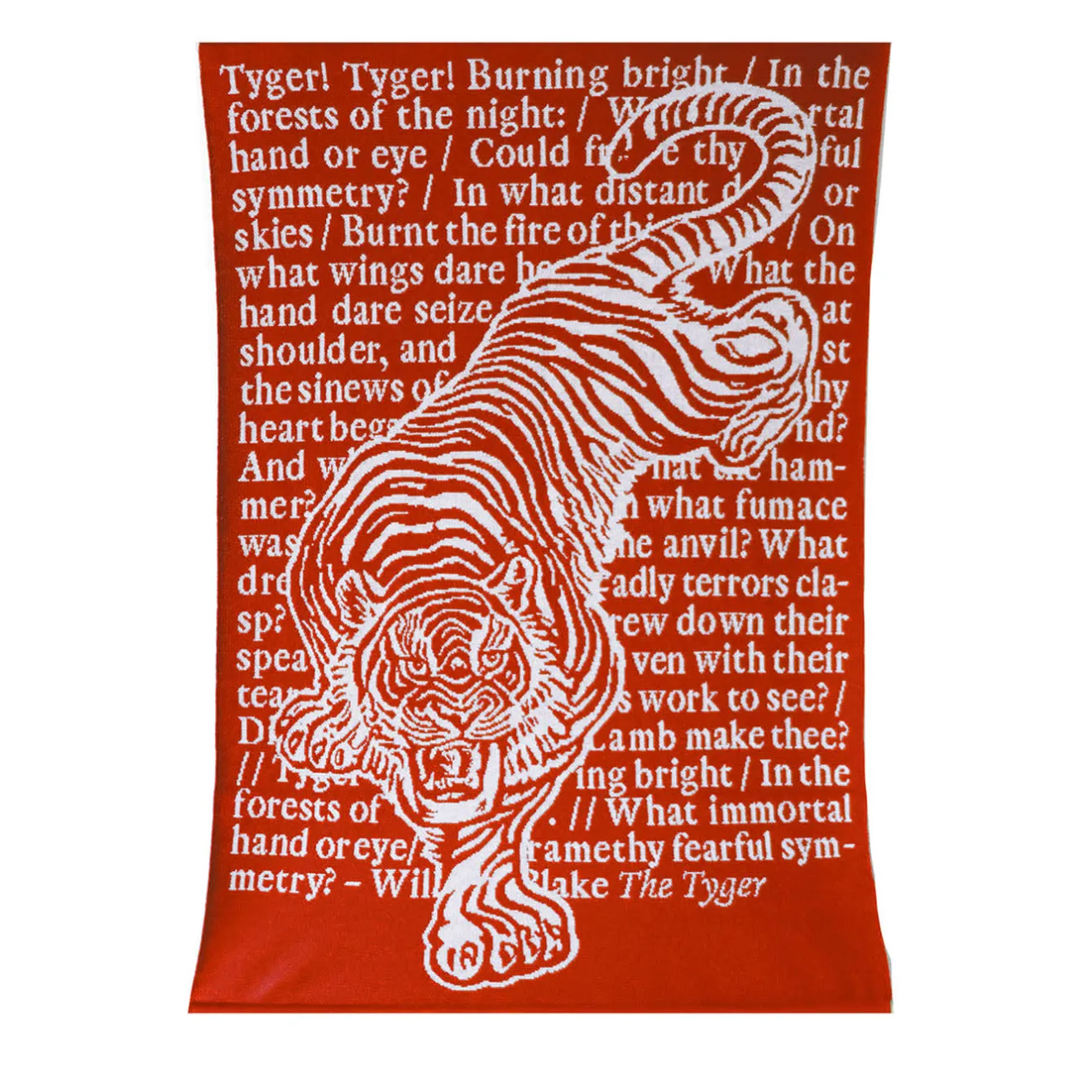 Lanificio Leo Arazzo/Coperta Tyger Rossa in Cotone Biologico