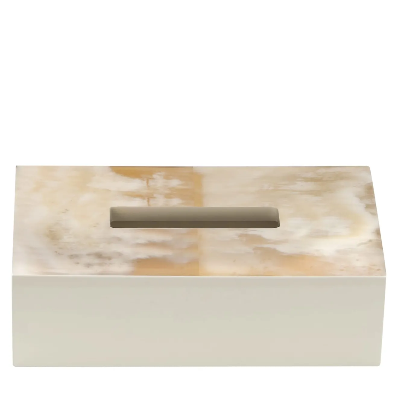 Arcahorn Armida Scatola per tessuti avorio con inserto in corno