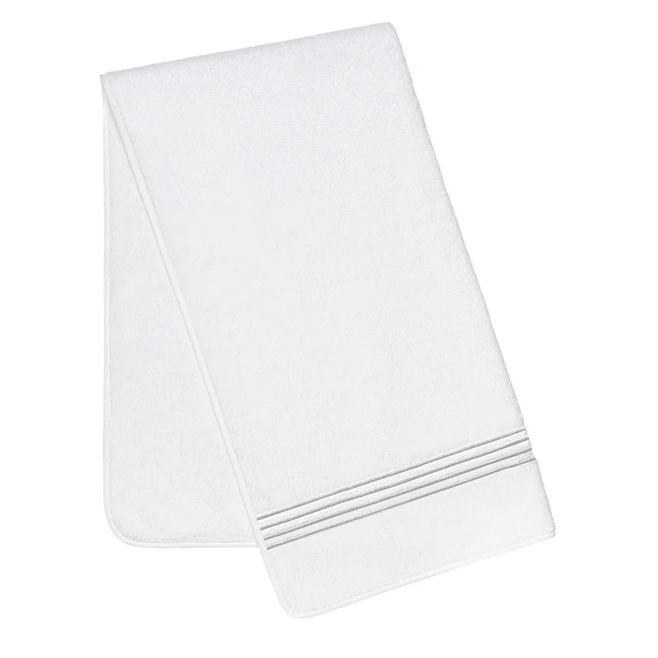 Verderoccia Asciugamano da bagno bianco e grigio Four Generations