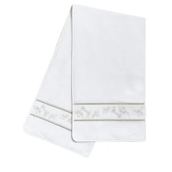 Verderoccia Asciugamano da bagno Roma White & Silver Olive