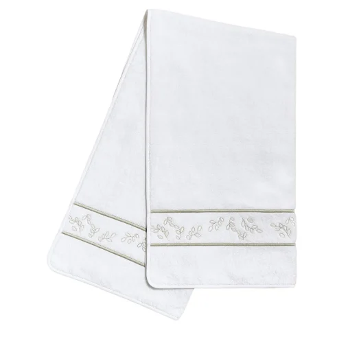 Verderoccia Asciugamano da bagno Roma White & Silver Olive