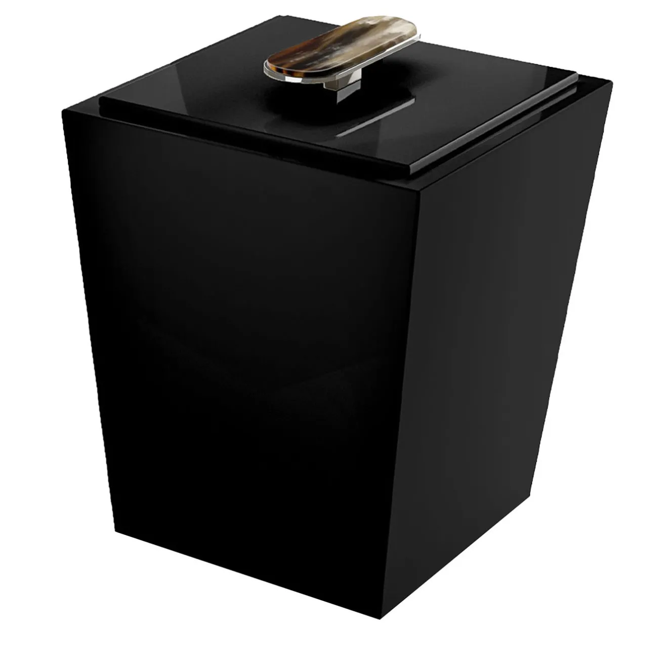 Arcahorn Bicco Cestino nero lucido con coperchio