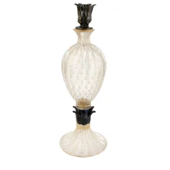 Officine di Murano 1295 Bottiglia con piede nero e oro 24KT