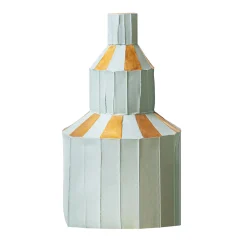 Paola Paronetto Bottiglia Decorativa Fide Corteccia D2/Verde azzurro chiaro con Accenti Dorati
