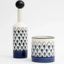 Lab Design Bottiglia decorativa Gemini blu con coperchio