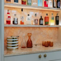 Studio Bojola Bottiglia Decorativa Grecale in Cristallo Ambra