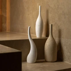 Giovannozzi Marmi Bottiglia Decorativa in Travertino Noce