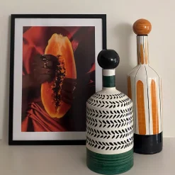 Lab Design Bottiglia verde decorativa Virgo con coperchio