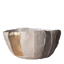 Paola Paronetto Bowl Cartoccio B17/Sabbia Chiaro con inserto dorato