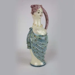 Alessandro Iudici Brocca in ceramica con donna dai capelli rossi