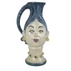 Alessandro Iudici Brocca in ceramica con donna dai capelli blu