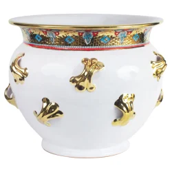 Sambuco Cachepot a mosaico bianco