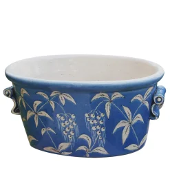 Ceramiche Ceccarelli Cachepot ovale blu Devonshire