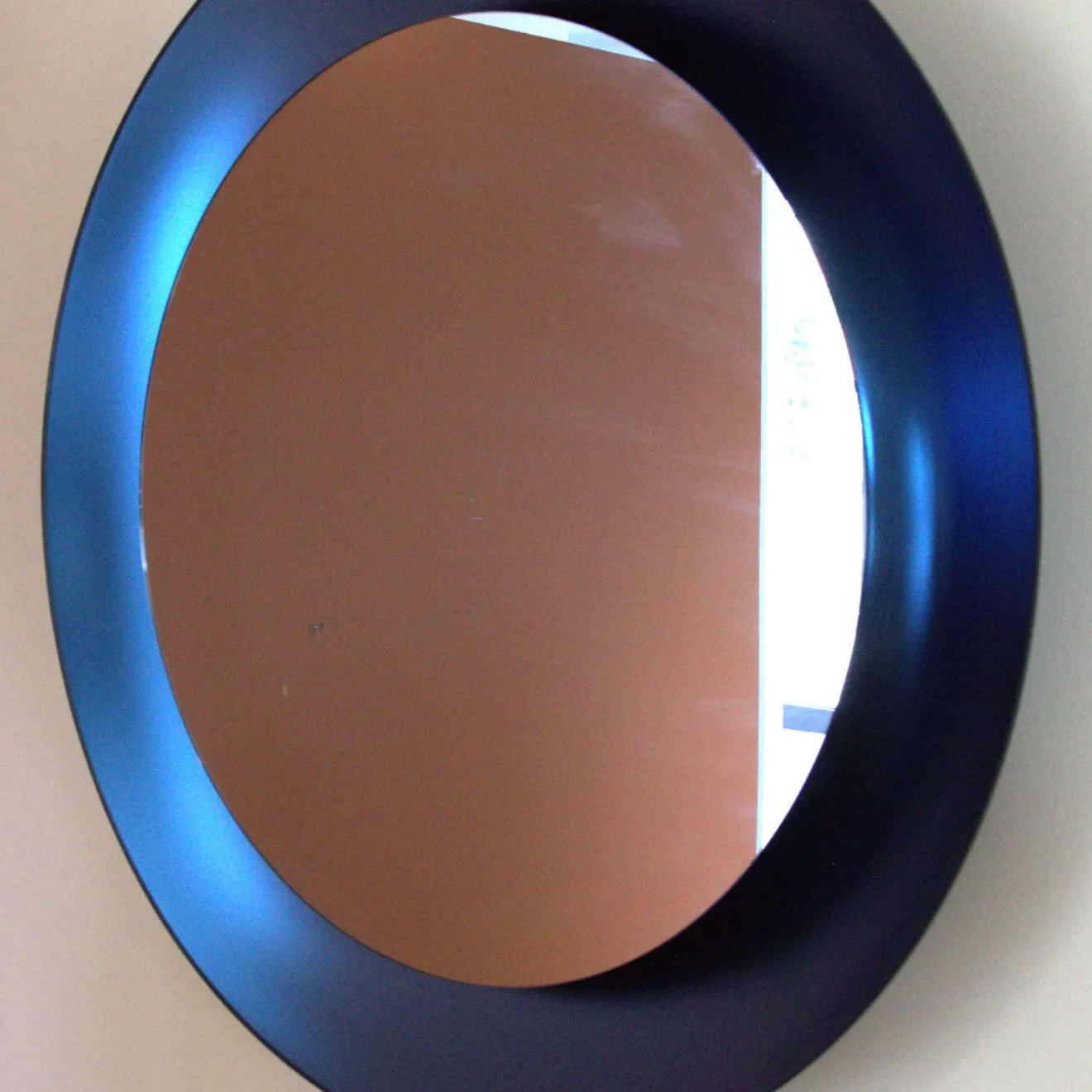 Esadesign Calliope Specchio da parete blu smerigliato