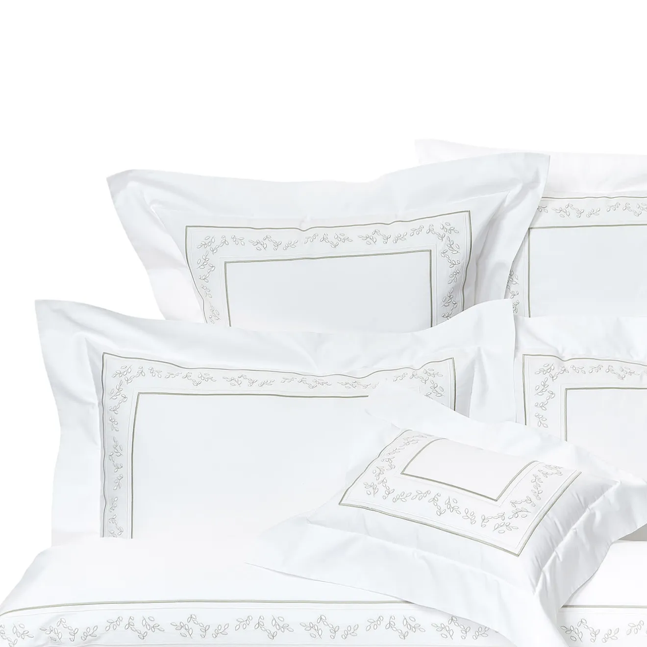 Verderoccia Camicie da letto Roma White & Silver Olive