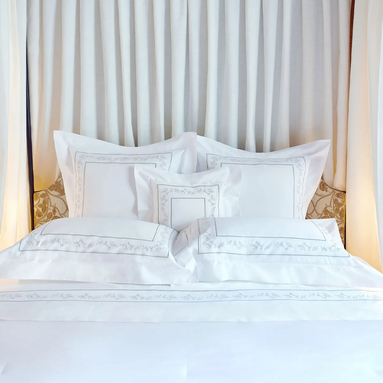 Verderoccia Camicie da letto Roma White & Silver Olive