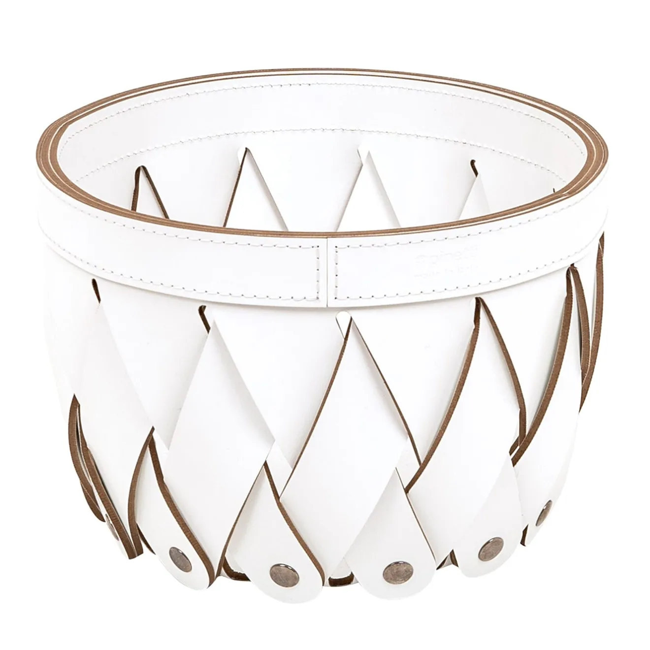 Pinetti Canaria Cestino piccolo bianco a tasche vuote