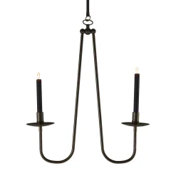 Renzo Serafini Candelabro da soffitto Penombra a doppio braccio in ottone scuro