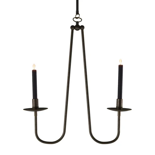 Renzo Serafini Candelabro da soffitto Penombra a doppio braccio in ottone scuro