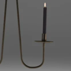 Renzo Serafini Candelabro da soffitto Penombra a doppio braccio in ottone scuro