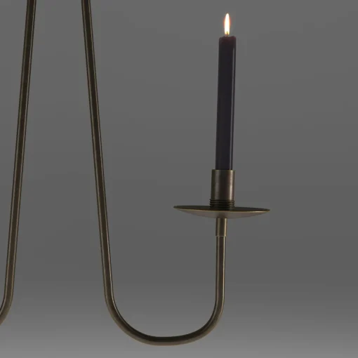 Renzo Serafini Candelabro da soffitto Penombra a doppio braccio in ottone scuro