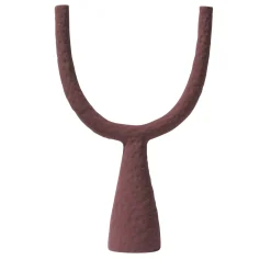 Ceramica Gatti 1928 Candelabro Delta in Ceramica Borgogna Opaco