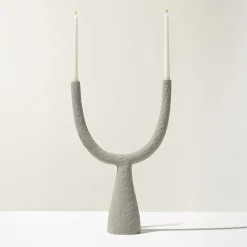 Ceramica Gatti 1928 Candelabro Delta in ceramica antracite opaco