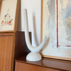 Ceramica Gatti 1928 Candelabro Kappa in ceramica bianco opaco