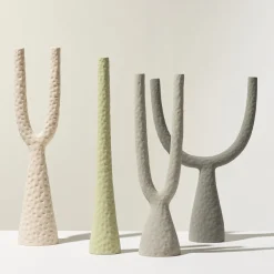 Ceramica Gatti 1928 Candelabro Mono OMEGA Verde Lime Opaco