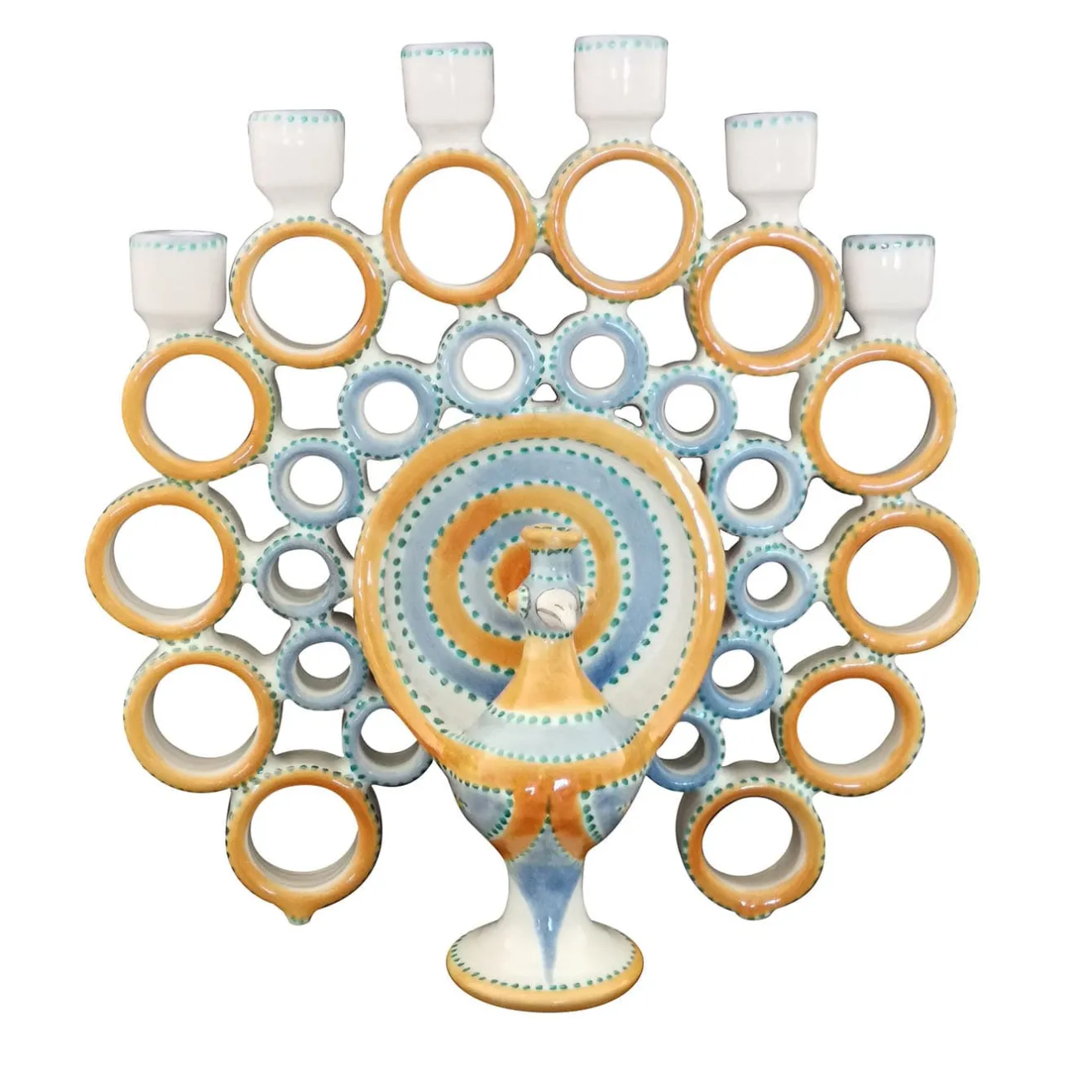 Filadelfio Todaro Candelabro Peacock Honey e Azure