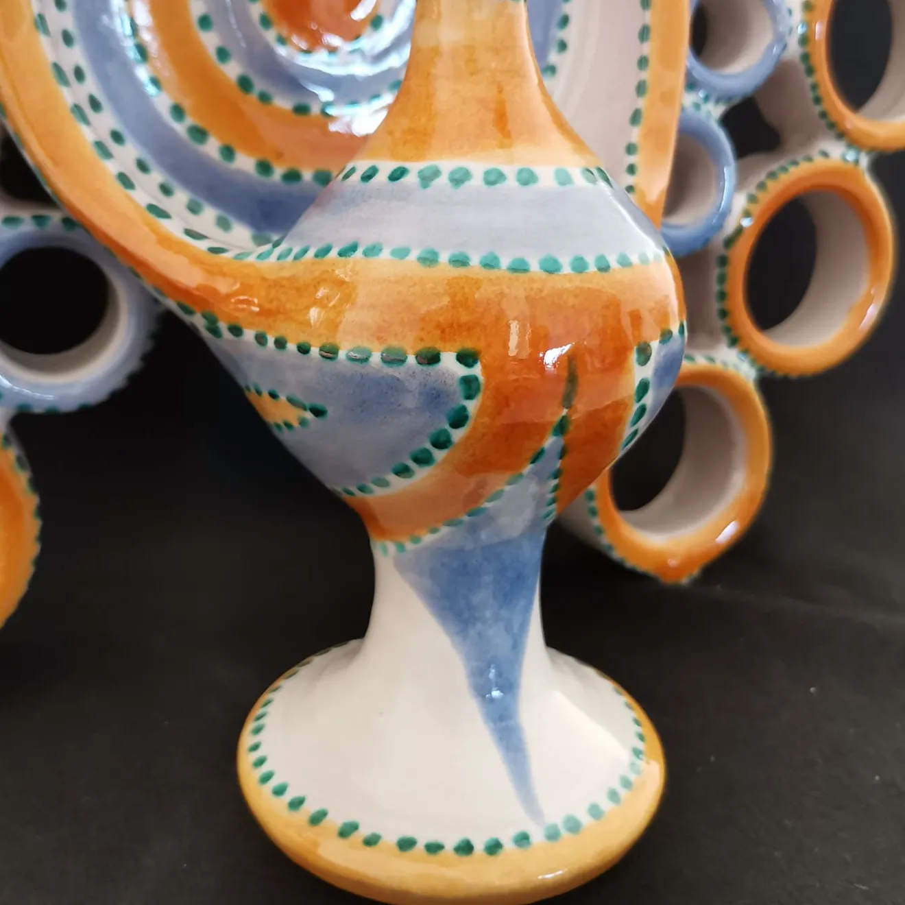 Filadelfio Todaro Candelabro Peacock Honey e Azure